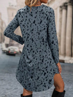 Om Sai Latest Creation Western Dress || Rayon All Over Leopard Printed Western Dresses For Women || Roll Up Sleeve & V-Neck A-Li