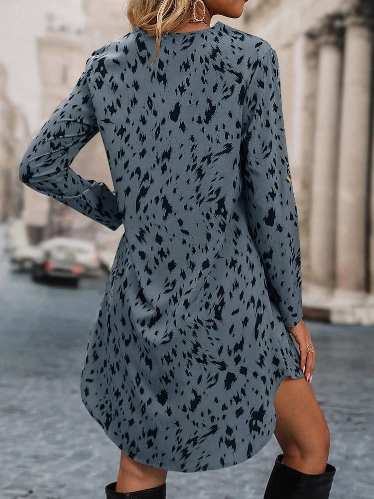 Om Sai Latest Creation Western Dress || Rayon All Over Leopard Printed Western Dresses For Women || Roll Up Sleeve & V-Neck A-Li