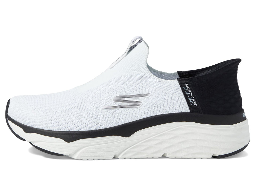 Skechers Women's Hands Free Slip-Ins Max Cushioning Elite-Smooth Transition Sneaker, White/Black, 8.5