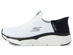 Skechers Women's Hands Free Slip-Ins Max Cushioning Elite-Smooth Transition Sneaker, White/Black, 8.5