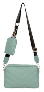 ADISA Womens Girls Cross Body Sling Bag with Pouch (Mint Green)