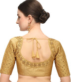 Pujia Mills Womens Embroidery Handwork Sequence Work Necklace Design Readymade Blouse (Gold, 36)