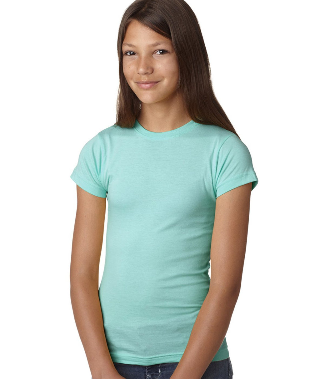 girls Fine Jersey T-Shirt - AQUA - XS(D0102H7DYBX)