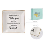 HOME SMILE Colleague to Friend Gifts for Women Jewelry Tray- Retirement Leaving Farewell Appreciation Birthday Christmas-Chance