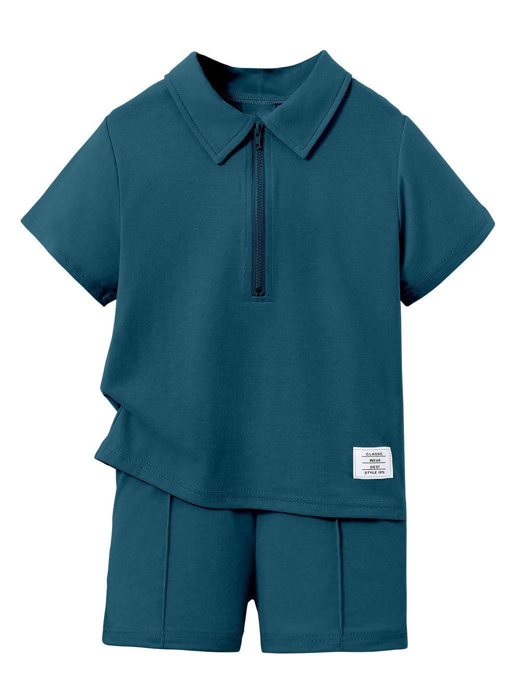 AVANOVA Boys Indigo Blue Polo Collar Short Sleeve T-Shirt & Shorts Set | Summer 2 Piece Outfit | Casual Sportswear for Kids | So