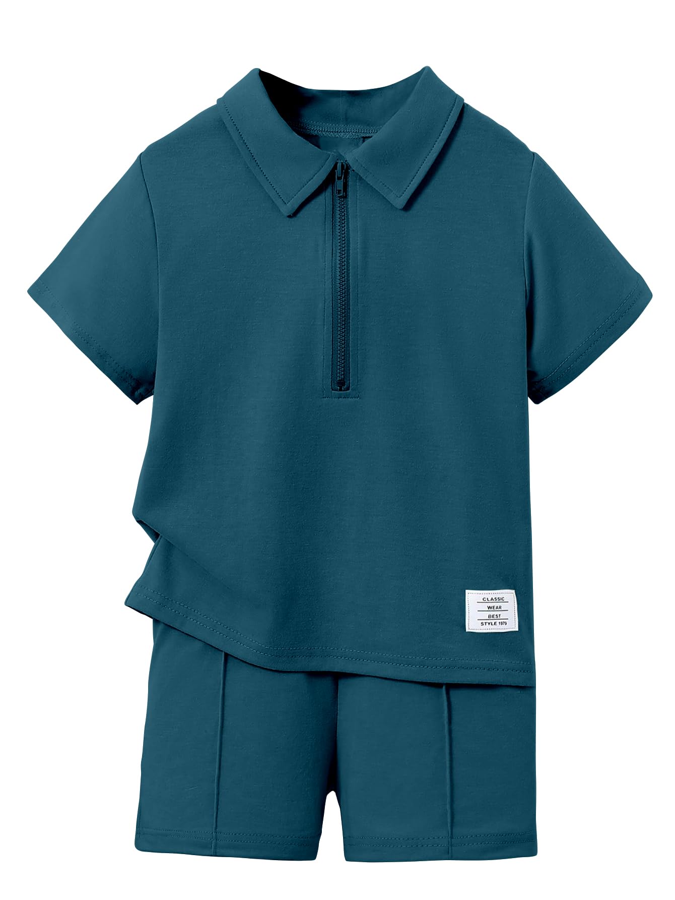 AVANOVA Boys Indigo Blue Polo Collar Short Sleeve T-Shirt & Shorts Set | Summer 2 Piece Outfit | Casual Sportswear for Kids | So