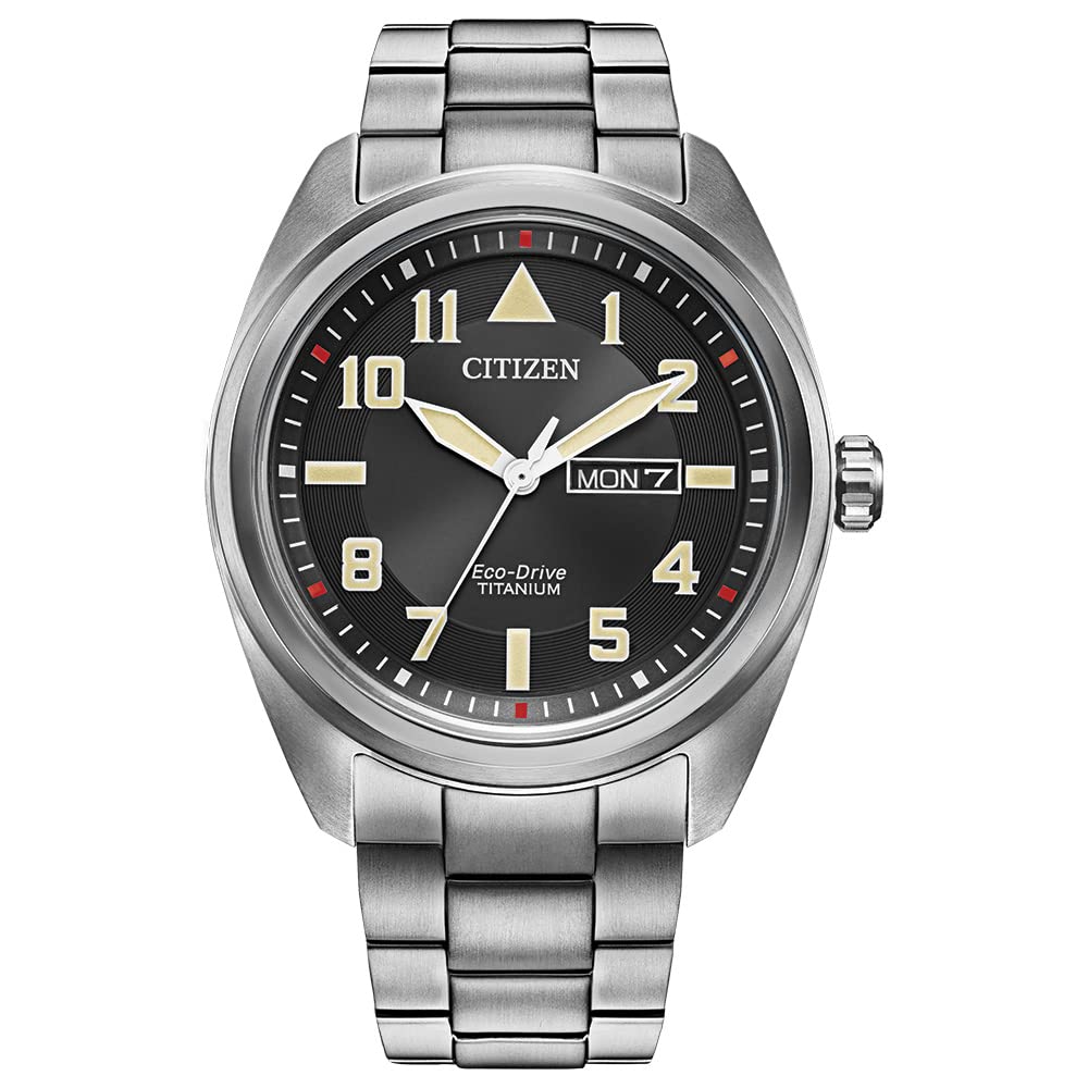 Citizen Men's Eco-Drive Weekender Garrison Field Watch in Super Titanium, Black Dial (Model: BM8560-53E)