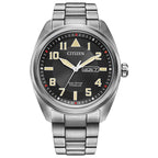 Citizen Men's Eco-Drive Weekender Garrison Field Watch in Super Titanium, Black Dial (Model: BM8560-53E)