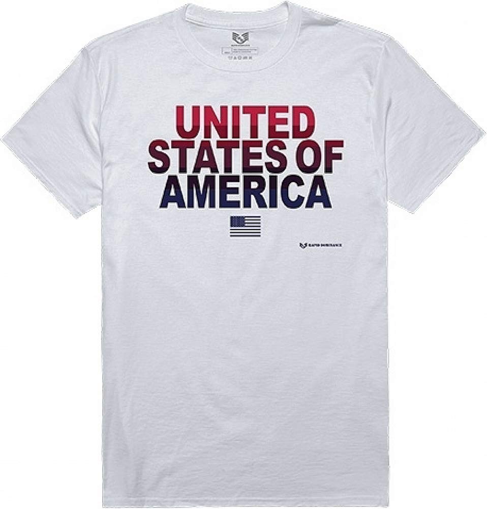 Graphic Tee, U.States America, White, XL