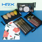 HRX Package Small Mesh Cosmetic Bags with Zipper, 6pcs Black Travel Makeup Pouches Organizer Case for Purse Diaper Bag