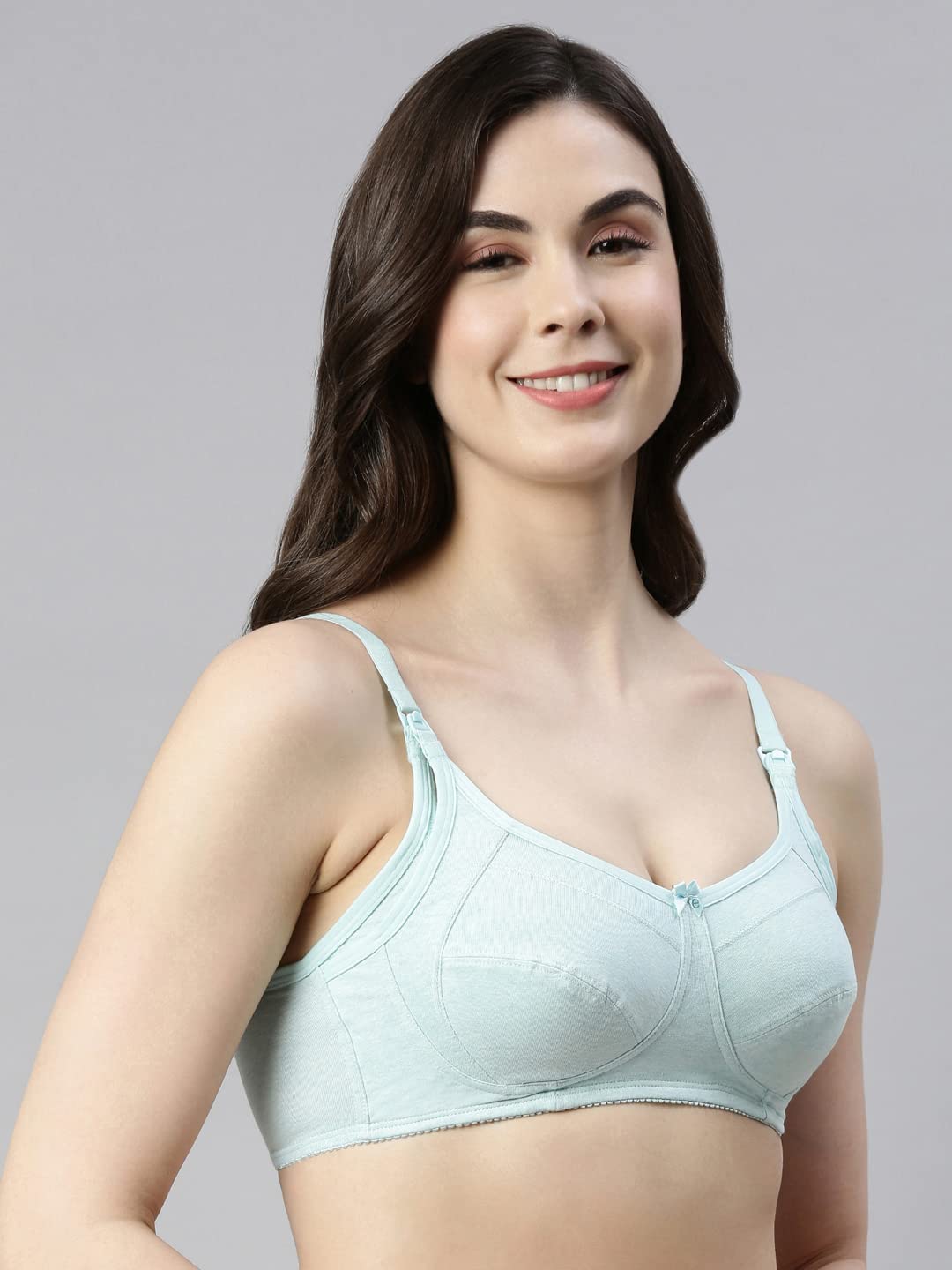 Enamor Sectioned Lift And Support Eco-Melange Cotton Nursing Bra For Women- High Coverage, Non Padded And Wirefree