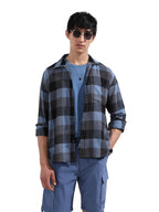 The Indian Garage Co Mens Relaxed Fit Checkered Cutaway Collar Long Sleeves Sweater