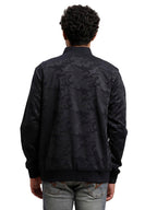 Turtle Men Knitted Printed Regular Fit Full Sleeve Black Windcheater Jacket