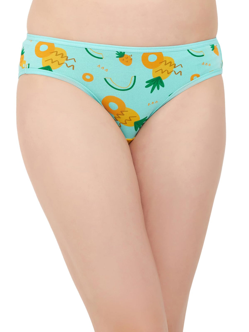 Clovia Womens Cotton Low Waist Tutty Fruity Print Bikini Panty (PN2568A03_Blue_S)