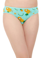 Clovia Womens Cotton Low Waist Tutty Fruity Print Bikini Panty (PN2568A03_Blue_S)