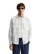 The Indian Garage Co Mens Slim Fit Printed Cutaway Collar Long Sleeves Resort Shirt