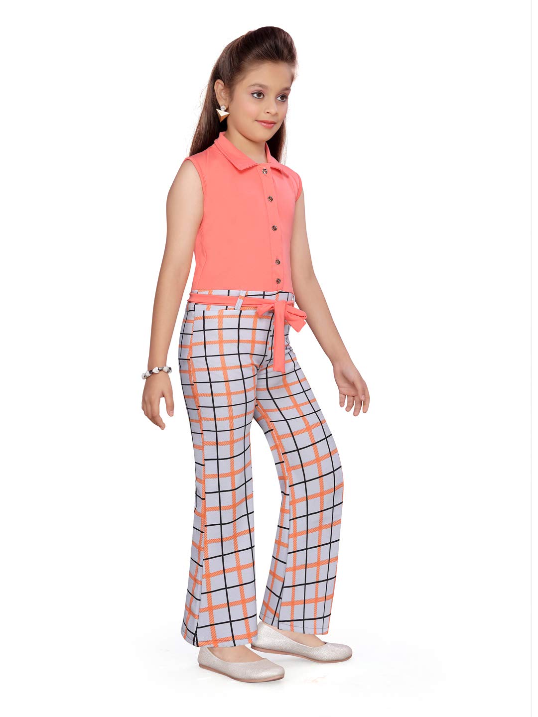 Aarika Girls Jumpsuit Regular Fit Cotton Jumpsuit(Dr-11523-Peach-20)