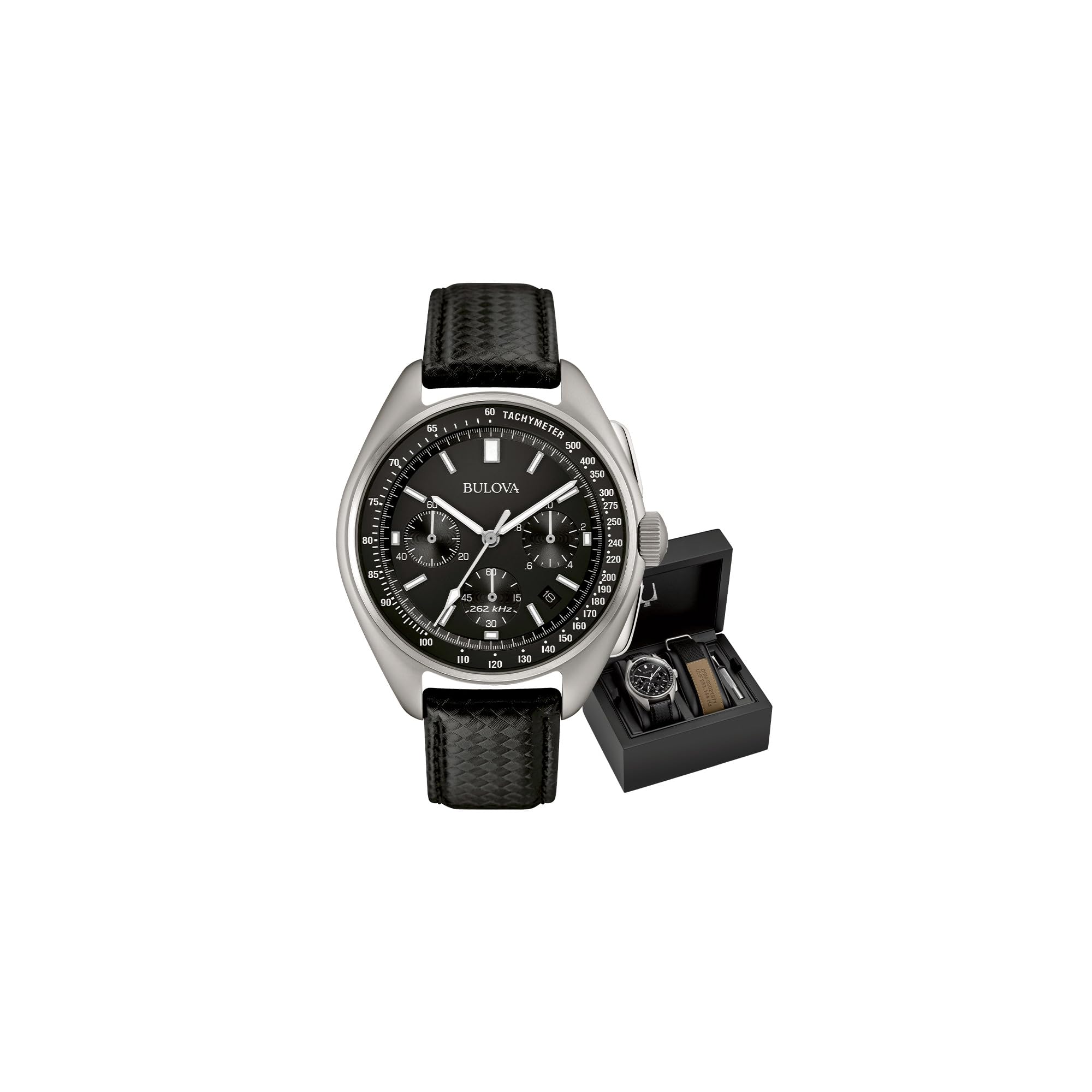 Bulova Men's Archive Series Lunar Pilot 6-Hand Chronograph High Performance Quartz Stainless Steel and Black Nylon Strap Watch S