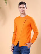 The Indian Garage Co Men'S Cotton Slim Kurta (0721-Sk25L29-07_Orange