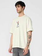 The Souled Store Official Bugs Bunny : Thats All Folks Mens and Boys Oversize Fit Half Sleeves Cotton T-Shirt White