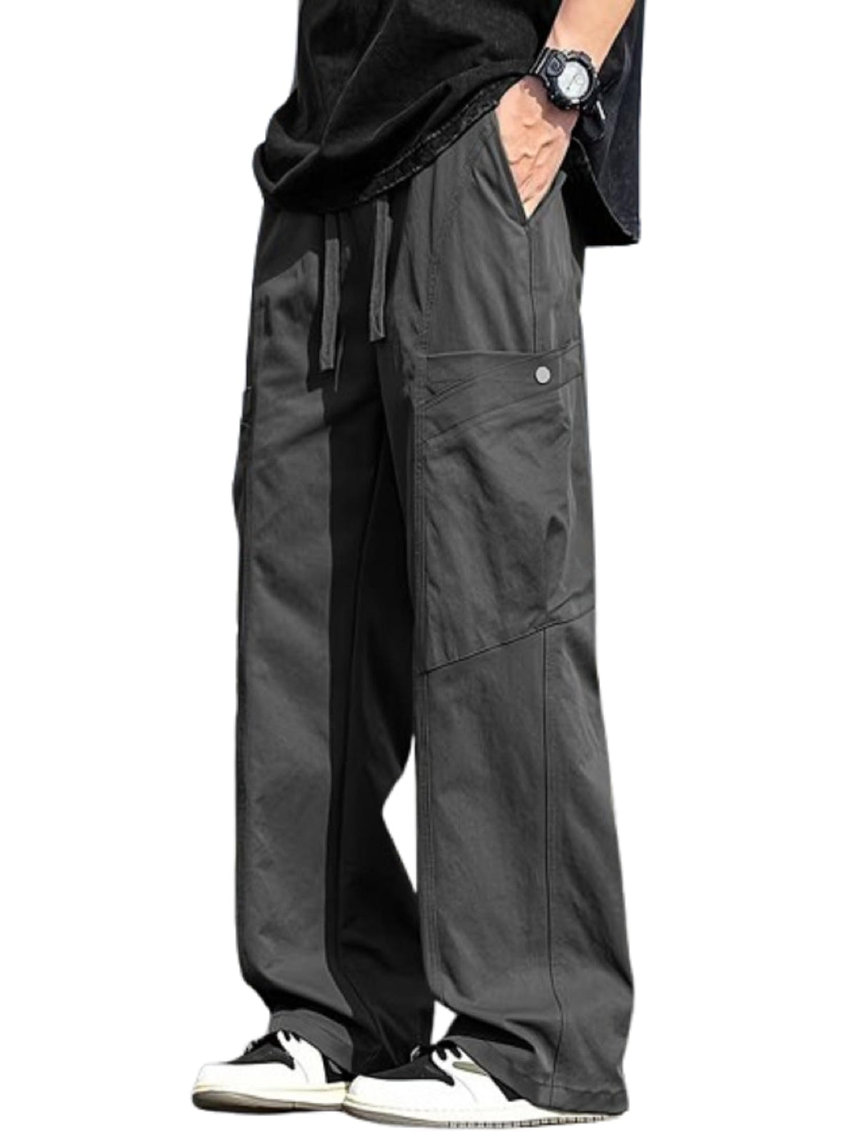 Lymio Cargo For Men || Cotton Cargo Pant || Drawstring Waist Pant (Available Also Plus Size) (Cargo148Grey4Xl) 4