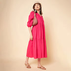 High Star Women'S Cotton Full-Length Maxi Dresses (Hswdrs23005_Mg_Magenta)