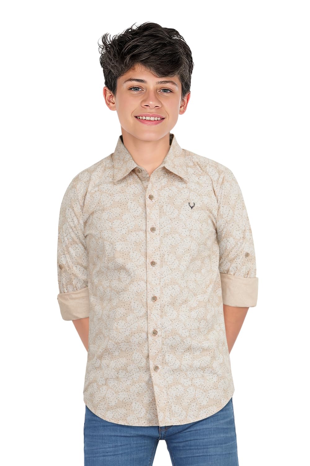 Allen Solly Boys Slim Fit Printed Casual Full Sleeve T-Shirt