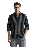 The Indian Garage Co Mens Regular Fit Striped Cutaway Collar Full Sleeves Sweater