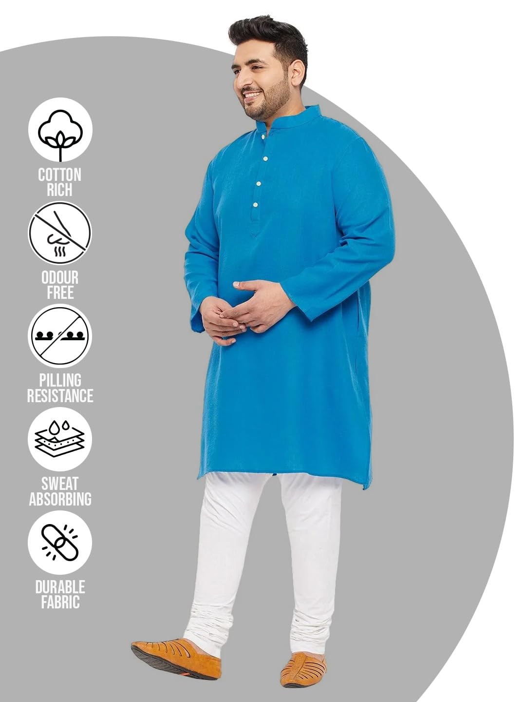 Bigbanana Plus Size Men'S Regular Fit Kurta