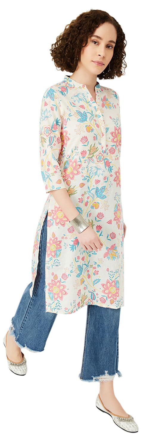 Max WomenS Cambric Regular Fit Kurta (Sfpksu24Sh_Off White_3Xl 3