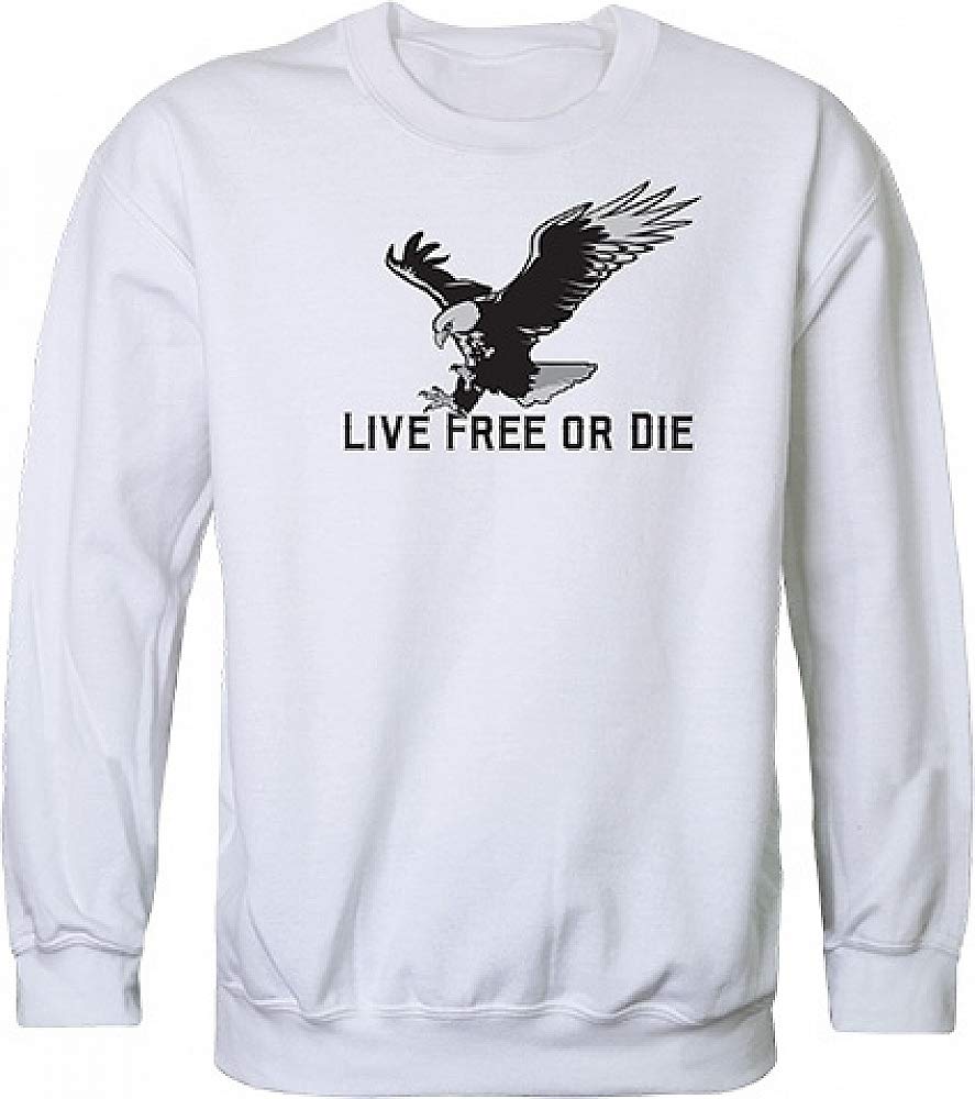 Graphic Crewneck, Live Free, White, XL
