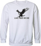 Graphic Crewneck, Live Free, White, XL