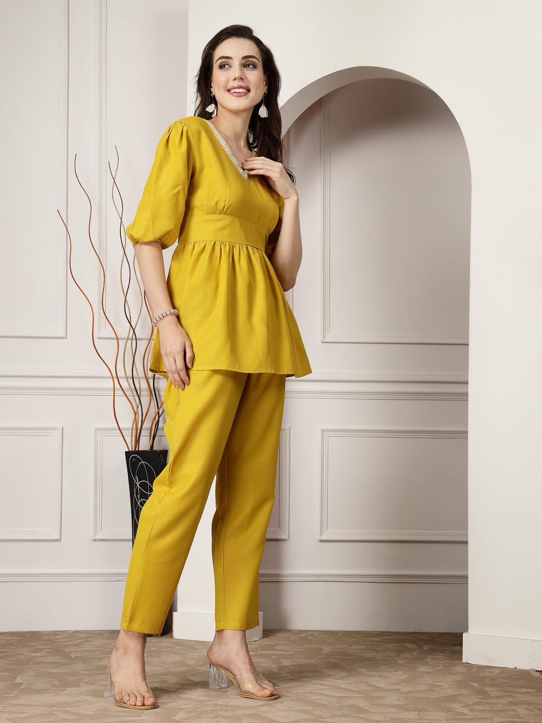 Stylum WomenS Embroidered Cotton Blend Co-Ord Set