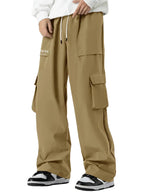 Indoprimo MenS Cotton Blend Trousers Cargo Style With Drawstring Both Side Pockets Solid Pattern Regular Fit And Long Length Cr
