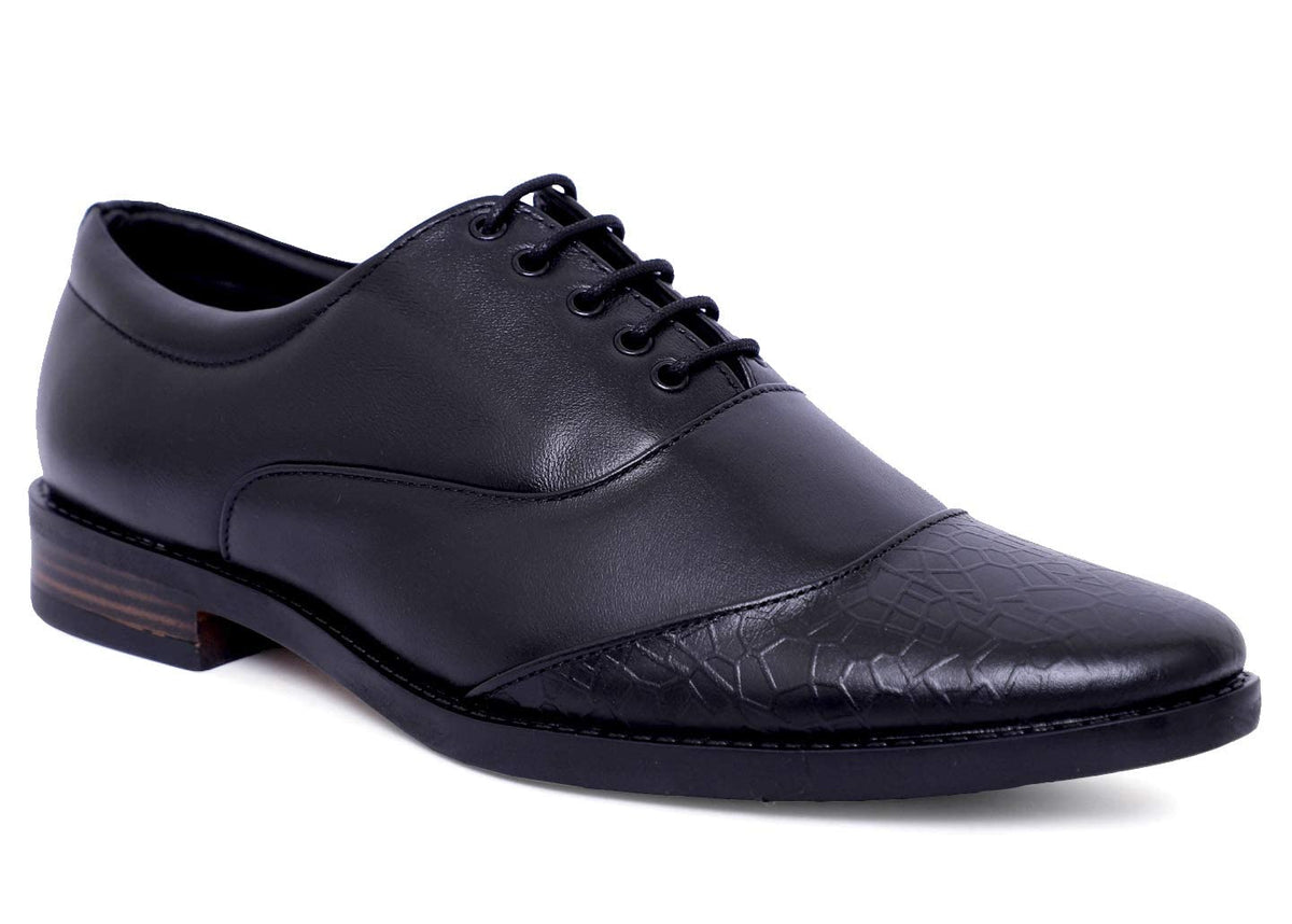 FASHION VICTIM Mens 9002 Genuine Leather Black Formal Shoes  10 UK 10