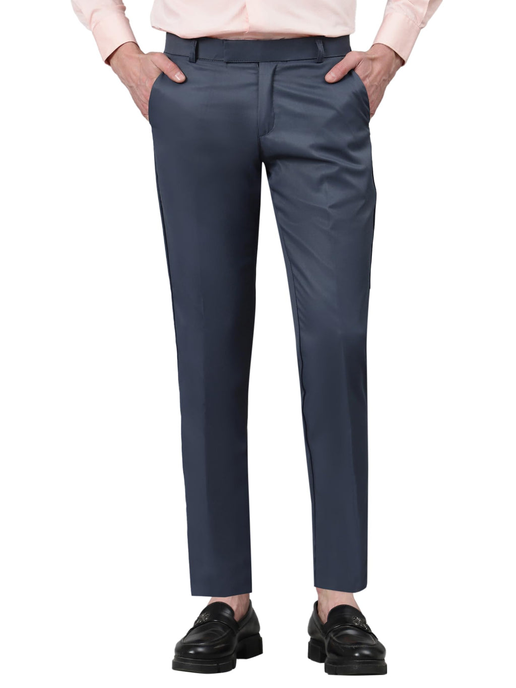 AVANOVA Mens Solid Ankle Length Flat Front Straight Slim Fit Casual Skinny Stretch Chinos Business Pant with Pocket Suit Pants 