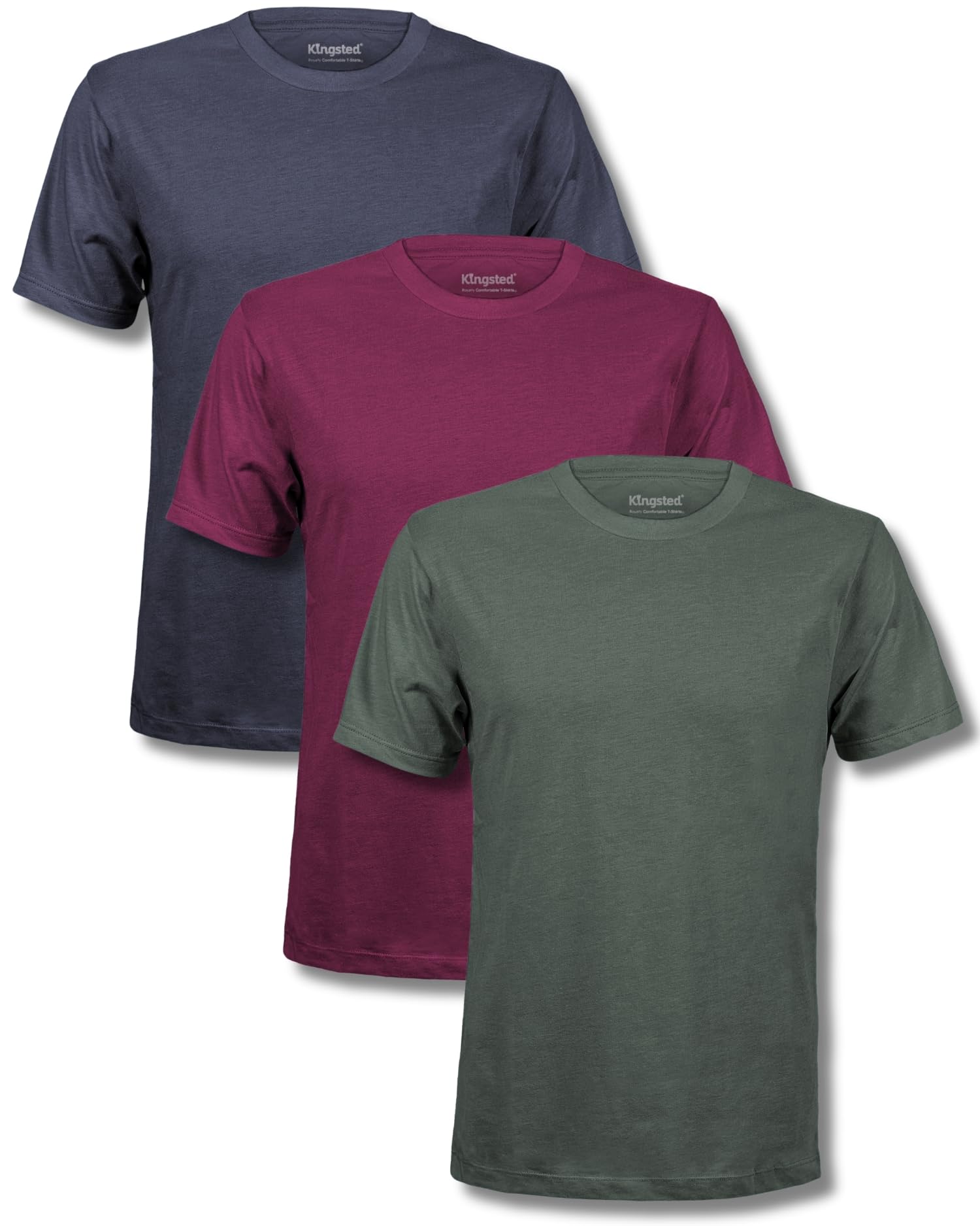 Kingsted Men's T-Shirts - Royally Comfortable - Super Soft Cotton Blend - Short Sleeve Tagless Crewneck - Plain Colored Classic 