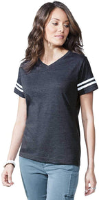 Ladies Football T-Shirt - BLAcK WHITE - 2XL(D0102H2HE4g)