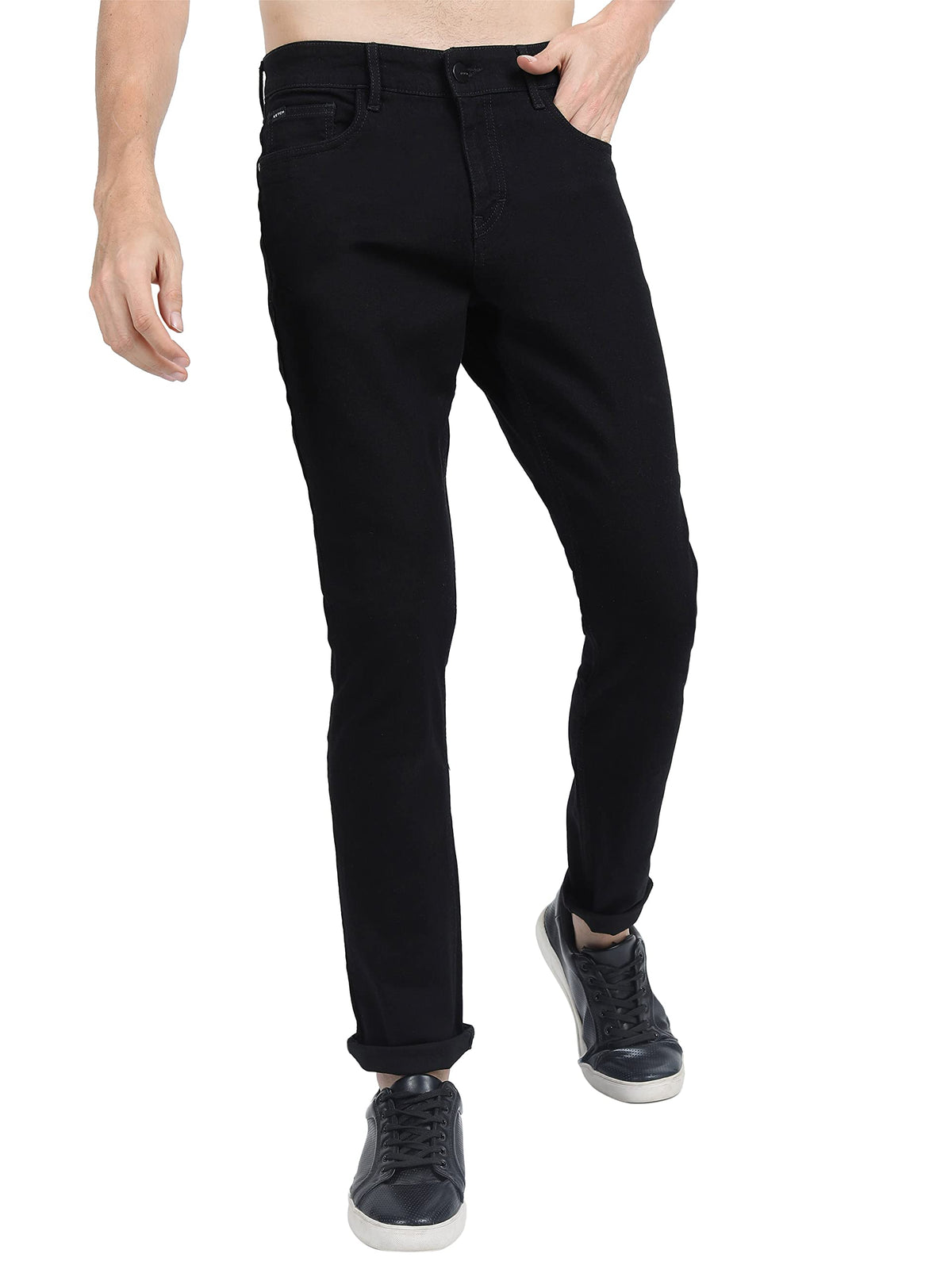 Ketch Mens Black Super Slim Jeans