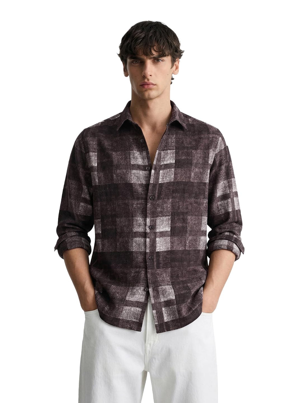 The Indian Garage Co Mens Regular Fit Printed Cutaway Collar Full Sleeves Sweater