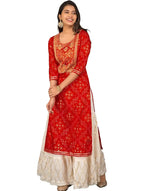 Gosriki Women'S Multi Rayon Straight Kurta With Plazzo (Saina 1001_Xxl) Red