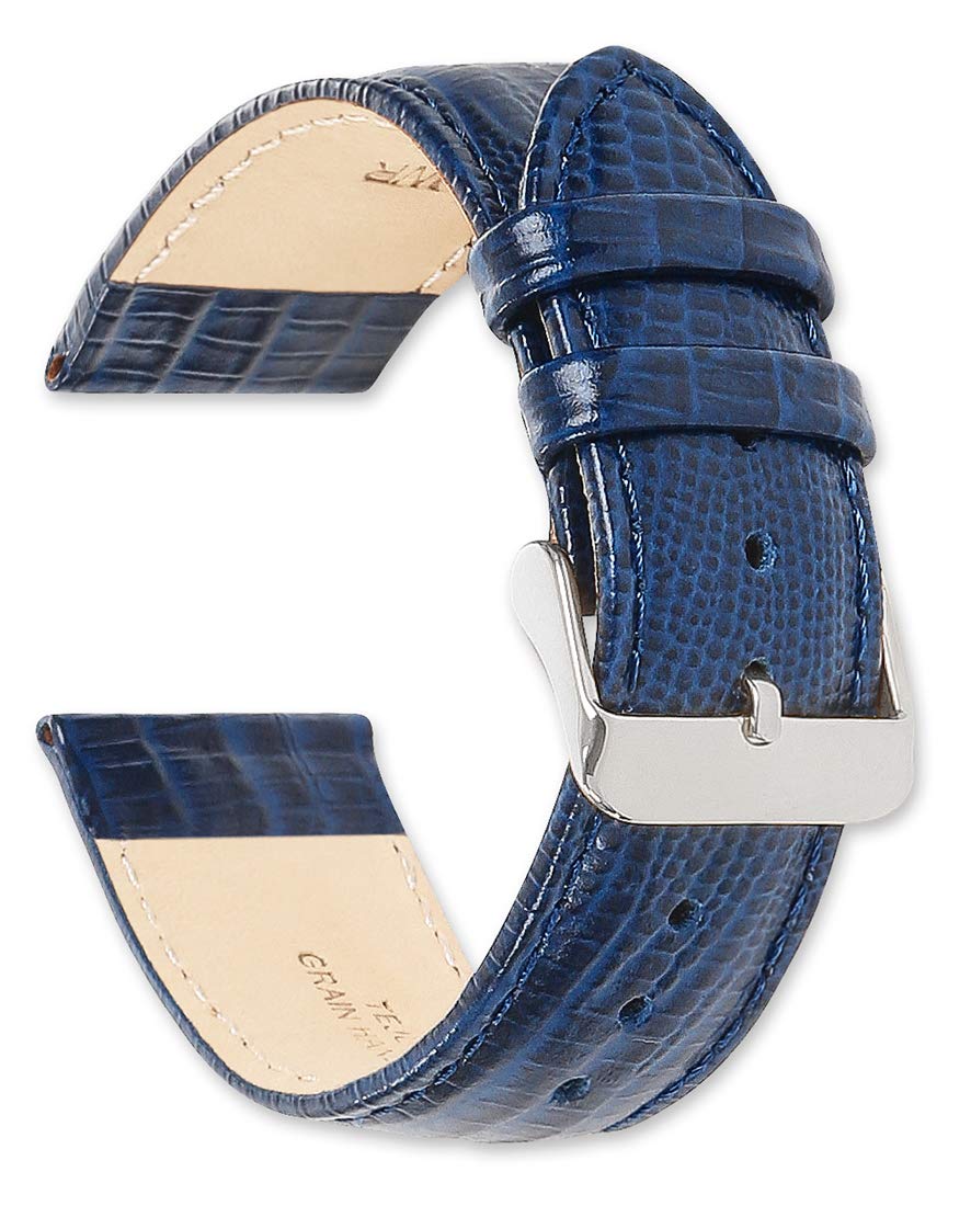 deBeer Teju Lizard Grain Watch Strap - Navy 19mm Watch Band
