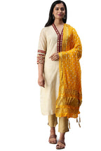 Soch Women Cotton Blend Self Design Dupatta