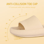 Leevar Khaki Cloud Slides for Women and Men Soft, Comfy, Relax Cloud Slippers, Thick Sole, Non-slip Slides for Men, Easy to Clea