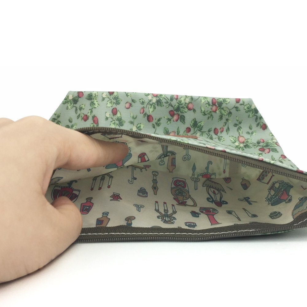 Hunger Green Flowers Make-Up Cosmetic Bag Carry Case, 14 Patterns (P11417017)