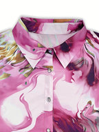Indoprimo Satin Printed Stylish Shirt For Women
