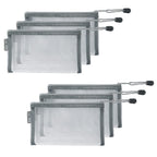 HRX Package Small Mesh Cosmetic Bags with Zipper, 6pcs Grey Makeup Pouches Travel Organizer Case for Purse Diaper Bag