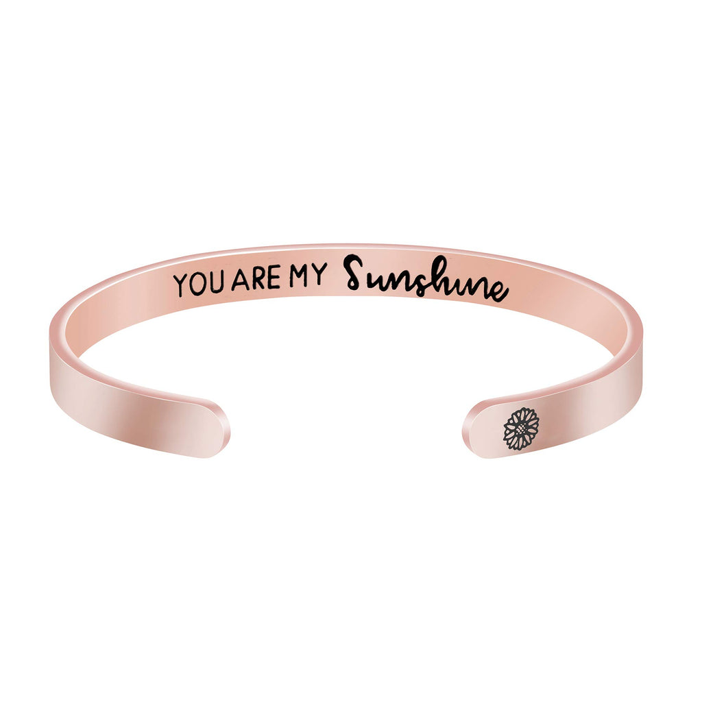 JoycuFF Sunflower Jewelry Inspirational Bracelets for Her Friend Birthday Christmas Gifts Encouragement 18k Rose Gold Jewelry Yo