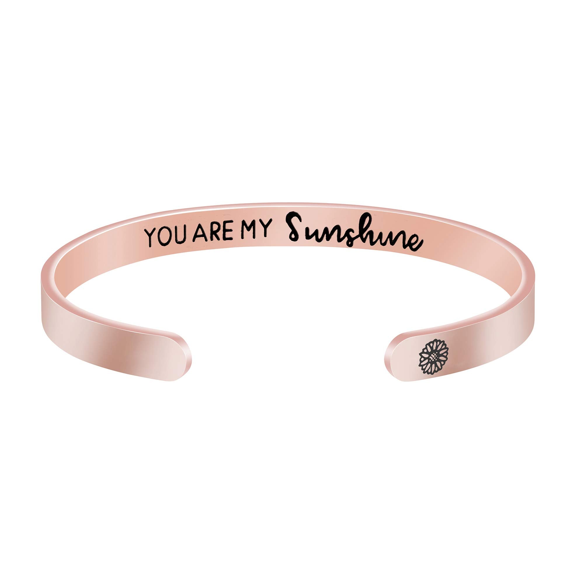 JoycuFF Sunflower Jewelry Inspirational Bracelets for Her Friend Birthday Christmas Gifts Encouragement 18k Rose Gold Jewelry Yo