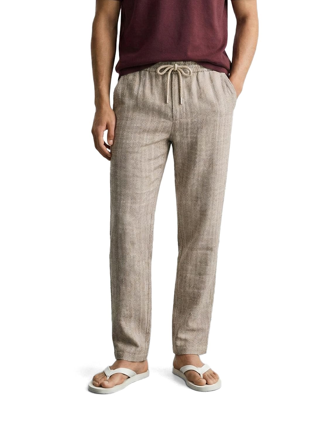 The Indian Garage Co Mens Relaxed Fit Mid-Rise Trousers Sweater